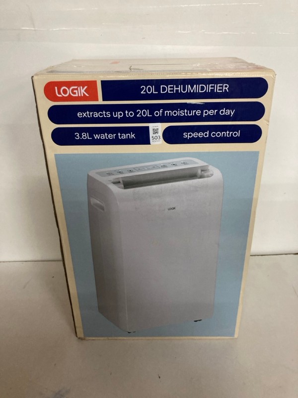 Lot 503  
            Nottingham SR2 - Delivery Only 

                
LOGIK DEHUMIDIFIER 20L