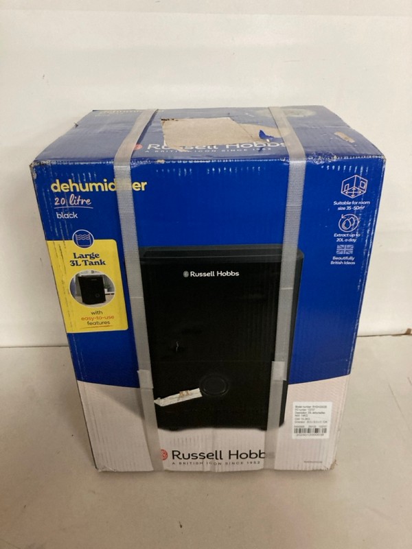 Lot 507  
            Nottingham SR2 - Delivery Only 

                
RUSSELL HOBBS DEHUMIDIFIER 20L