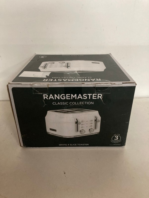 Lot 512  
            Nottingham SR2 - Delivery Only 

                
RANGEMASTER CLASSIC 4 SLICE TOASTER