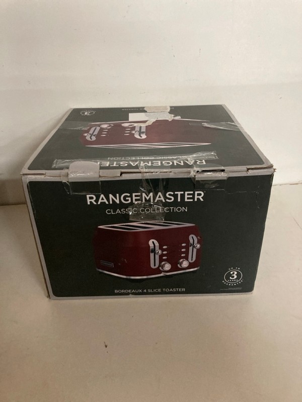 Lot 516  
            Nottingham SR2 - Delivery Only 

                
RANGEMASTER CLASSIC 4 SLICE TOASTER