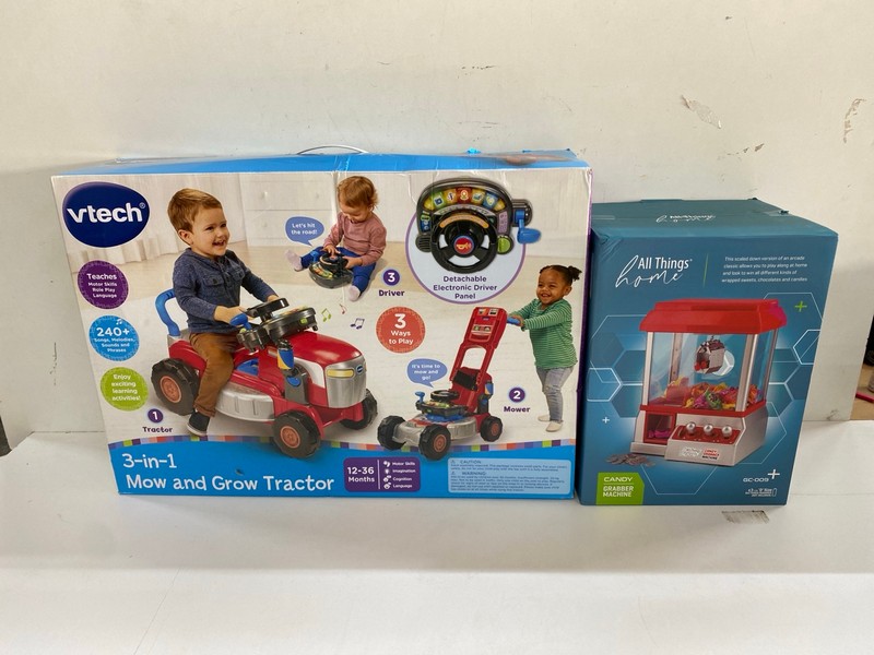 Lot 612  
            Nottingham SR2 - Delivery Only 

                
VTECH 3 IN 1 MOW & GROW TRACTOR & CANDY GRABBER MACHINE