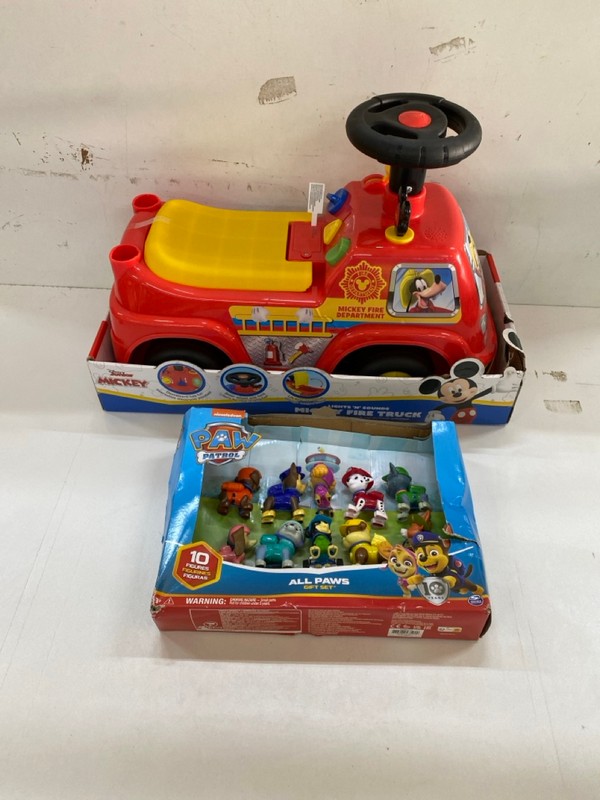 Lot 616  
            Nottingham SR2 - Delivery Only 

                
PAW PATROL APPLAWS GIFT SET & DISNEY JUNIOR MICKEY FIRE TRUCK