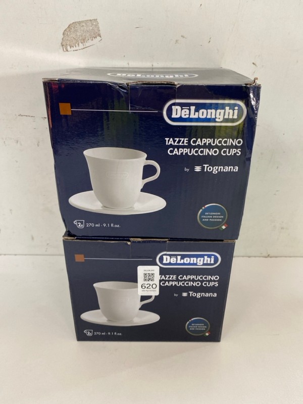 Lot 620  
            Nottingham SR2 - Delivery Only 

                
2 X SETS OF DELONGHI TAZZE CAPPUCCINO CUPS