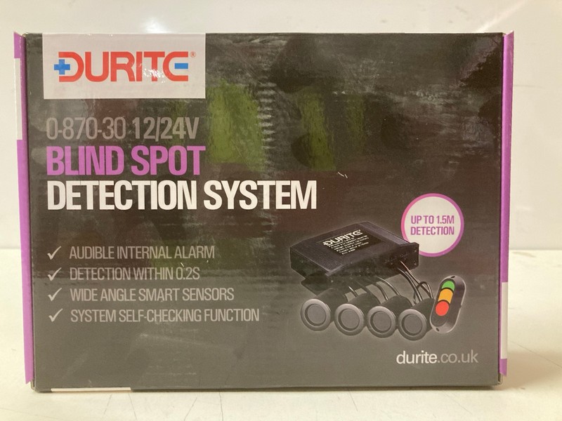 Lot 167  
            Nottingham SR3 - Delivery Only 

                
DURITE 0-870-30 BLIND SPOT DETECTION SYSTEM - 12/24V PN: 0-870-30 ORIGINAL RRP £2...