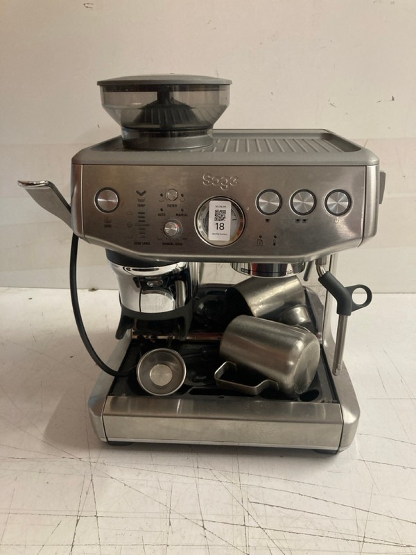 Lot 18  
            Nottingham SR3 - Delivery Only 

                
SAGE THE BARISTA EXPRESS BEAN TO CUP COFFEE MACHINE ORIGINAL RRP £629