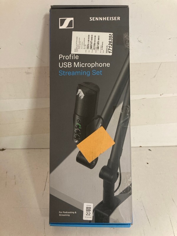 Lot 22  
            Nottingham SR3 - Delivery Only 

                
SENNHEISER PROFILE USB MICROPHONE STEAMING SET