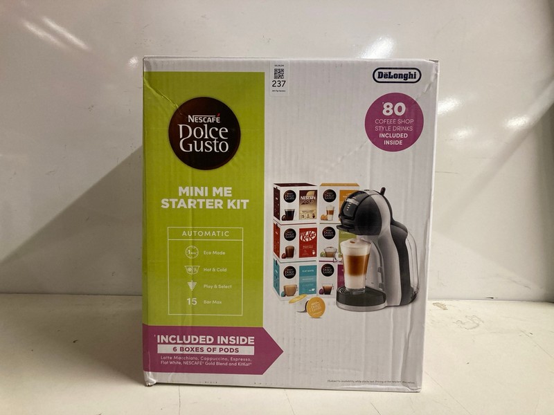Lot 237  
            Nottingham SR3 - Delivery Only 

                
NESCAFE DOLCE GUSTO MINI ME STARTER KIT