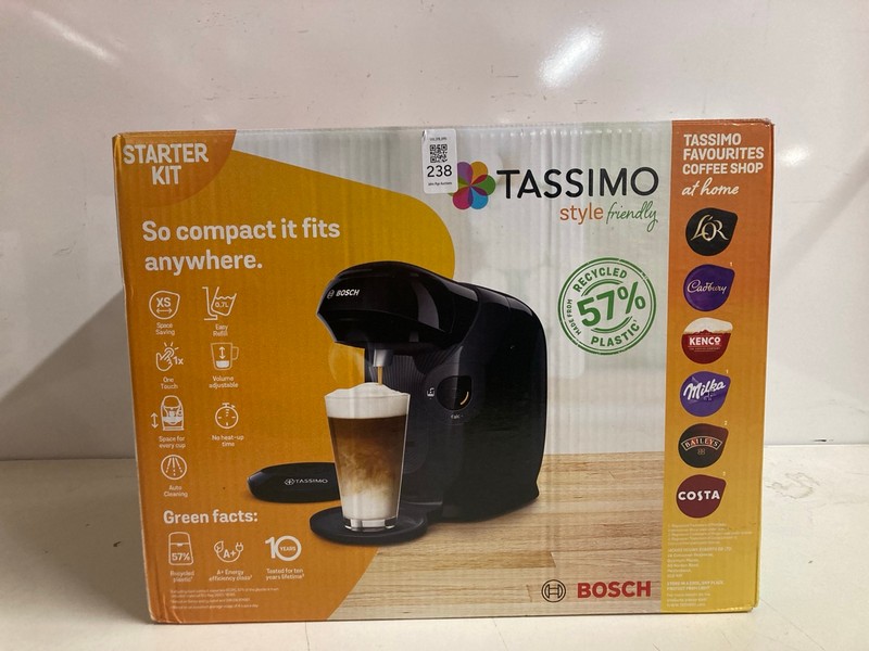 Lot 238  
            Nottingham SR3 - Delivery Only 

                
BOSCH TASSIMO STARTER KIT