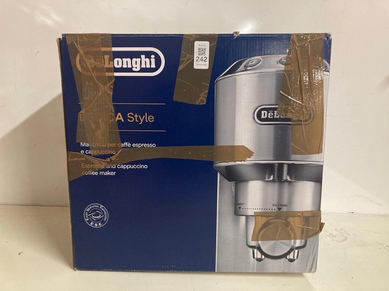 Lot 242  
            Nottingham SR3 - Delivery Only 

                
DE'LONGHI DEDICA STYLE COFFEE MACHINE