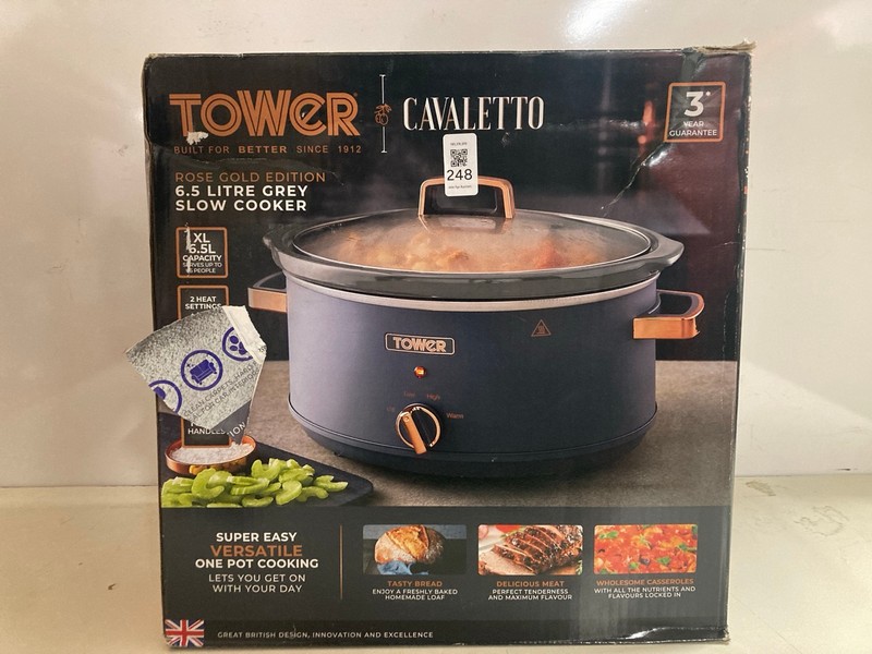 Lot 248  
            Nottingham SR3 - Delivery Only 

                
TOWER CAVALETTO ROSE GOLD EDITION 6.5L GREY SLOW COOKER