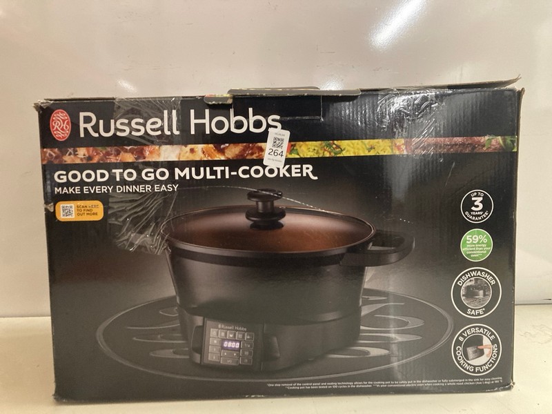 Lot 264  
            Nottingham SR3 - Delivery Only 

                
RUSSELL HOBBS GOOD TO GO MULTI-COOKER