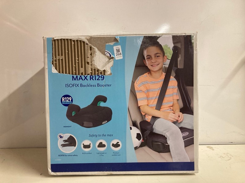 Lot 268  
            Nottingham SR3 - Delivery Only 

                
GRACO BOOSTER MAX R129 BACKLESS BOOSTER