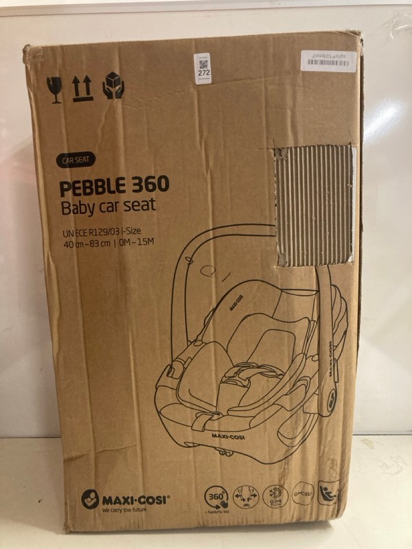 Lot 272  
            Nottingham SR3 - Delivery Only 

                
MAXI-COSI PEBBLE 360 BABY CAR SEAT