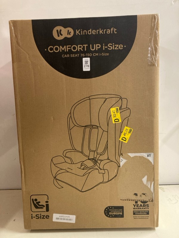 Lot 278  
            Nottingham SR3 - Delivery Only 

                
KINDER KRAFT COMFORT UP I-SIZE CAR SEAT