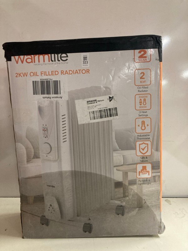 Lot 323  
            Nottingham SR3 - Delivery Only 

                
WARMLITE 2KW OIL FILLED RADIATOR