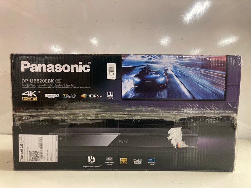 Lot 324  
            Nottingham SR3 - Delivery Only 

                
PANASONIC BLU-RAY DVD PLAYER MODEL: DP-UB820EBK