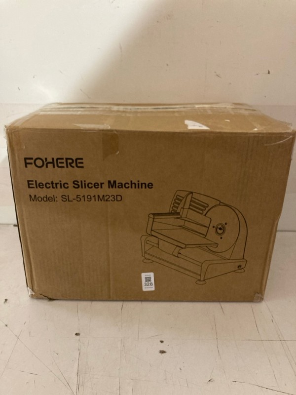 Lot 328  
            Nottingham SR3 - Delivery Only 

                
FOHERE ELECTRIC SLICER MACHINE