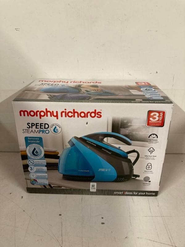 Lot 339  
            Nottingham SR3 - Delivery Only 

                
MORPHY RICHARDS SPEED STEAM PRO IRON