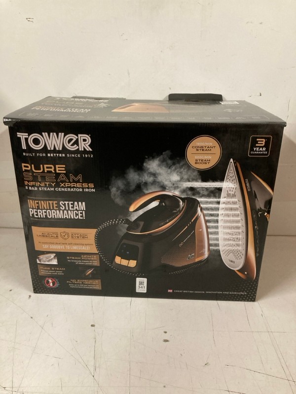Lot 341  
            Nottingham SR3 - Delivery Only 

                
TOWER PURE STEAM INFINITY XPRESS IRON