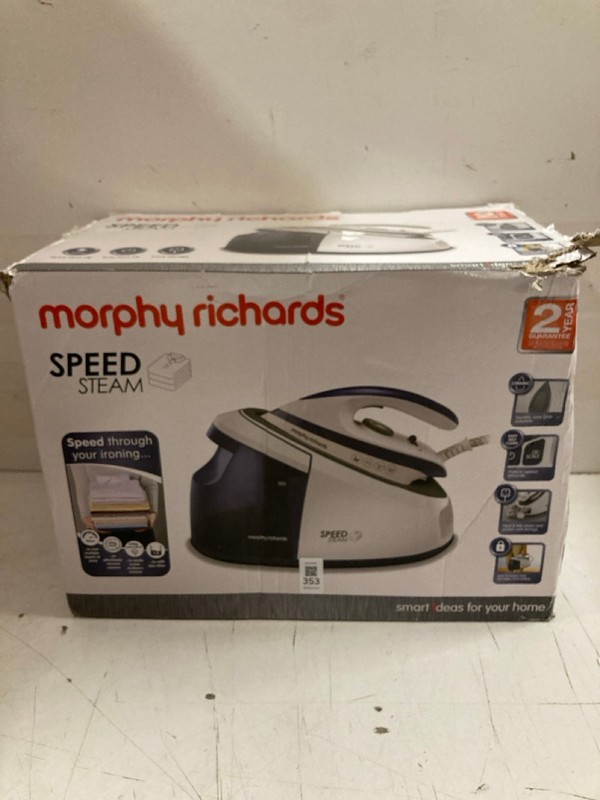 Lot 353  
            Nottingham SR3 - Delivery Only 

                
MORPHY RICHARDS SPEED STEAM IRON