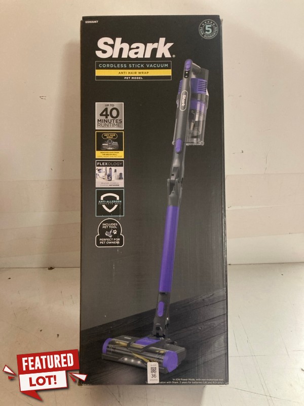 Lot 36  
            Nottingham SR3 - Delivery Only 

                
SHARK CORDLESS STICK VACUUM CLEANER ANTI HAIR WRAP PET MODEL