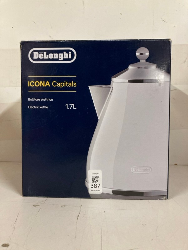Lot 387  
            Nottingham SR3 - Delivery Only 

                
DE'LONGHI ICONA CAPITALS 1.7L ELECTRIC KETTLE