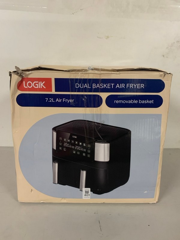 Lot 401  
            Nottingham SR3 - Delivery Only 

                
LOGIK DUAL BASKET AIR FRYER