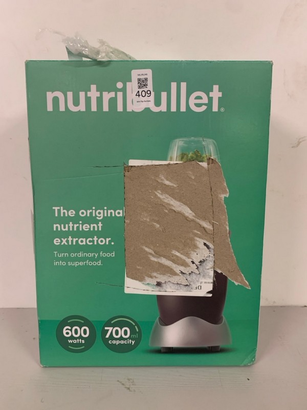 Lot 409  
            Nottingham SR3 - Delivery Only 

                
NUTRI BULLET 600W 700ML BLENDER