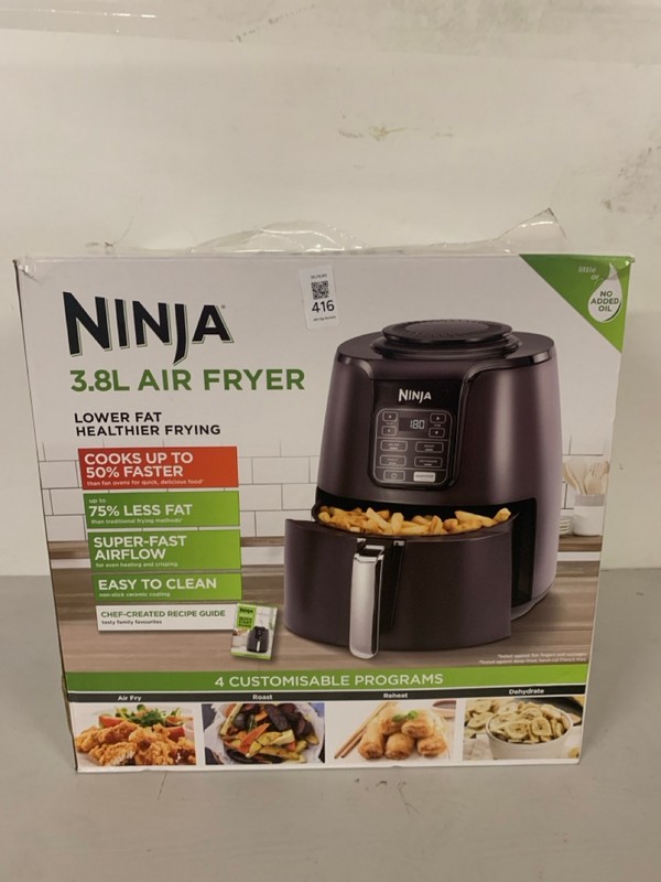 Lot 416  
            Nottingham SR3 - Delivery Only 

                
NINJA 3.8L AIR FRYER
