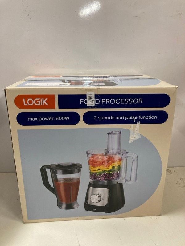 Lot 447  
            Nottingham SR3 - Delivery Only 

                
LOGIK 800W FOOD PROCESSOR