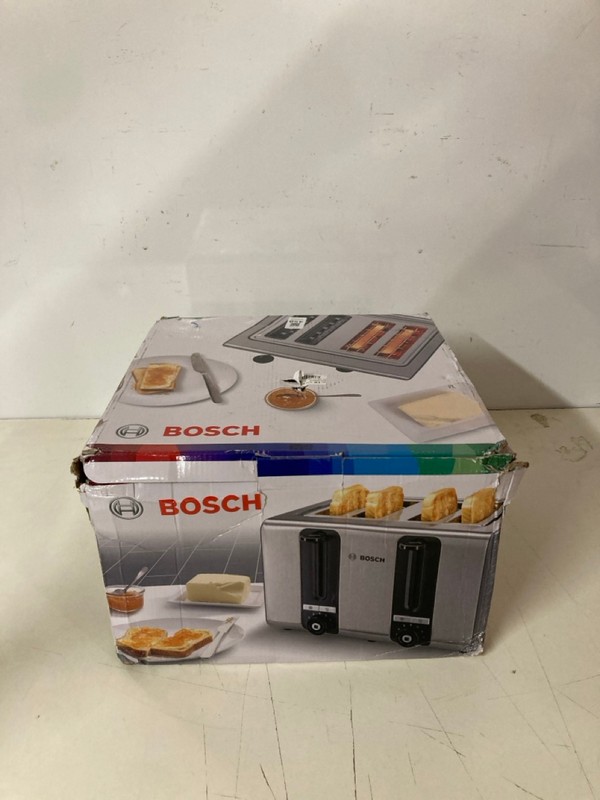 Lot 458  
            Nottingham SR3 - Delivery Only 

                
BOSCH 4 SLICE TOASTER