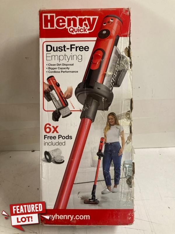 Lot 47  
            Nottingham SR3 - Delivery Only 

                
HENRY QUICK DUST FREE CORDLESS VACUUM CLEANER