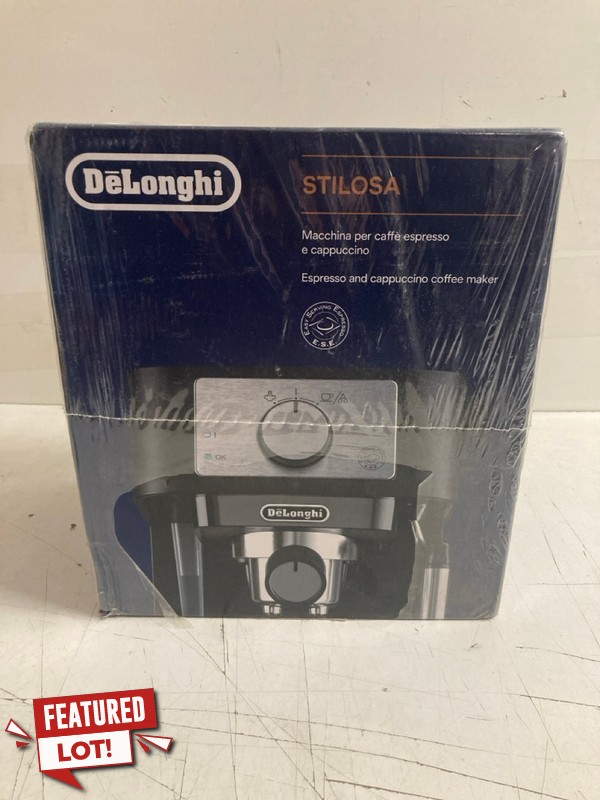 Lot 4  
            Nottingham SR3 - Delivery Only 

                
DE'LONGHI STILOSA ESPRESSO AND CAPPUCCINO COFFEE MAKER (SEALED)