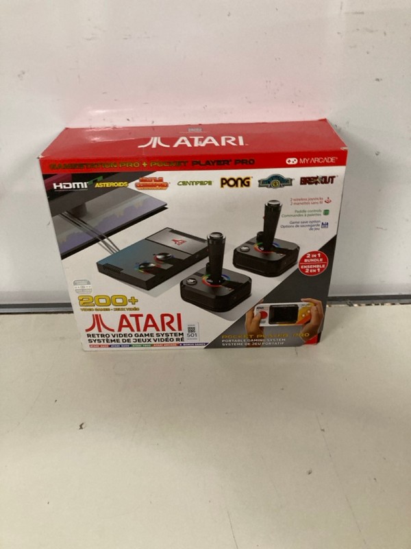 Lot 501  
            Nottingham SR3 - Delivery Only 

                
ATARI RETRO VIDEO GAMING SYSTEM 2-IN-1 GAMING BUNDLE