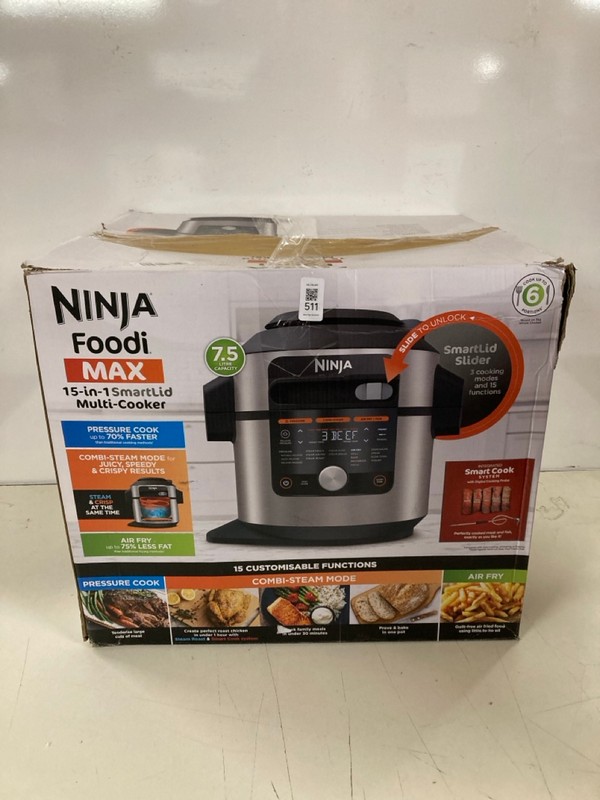 Lot 511  
            Nottingham SR3 - Delivery Only 

                
NINJA FOODI MAX 15-IN-1 SMART LID MULTI-COOKER