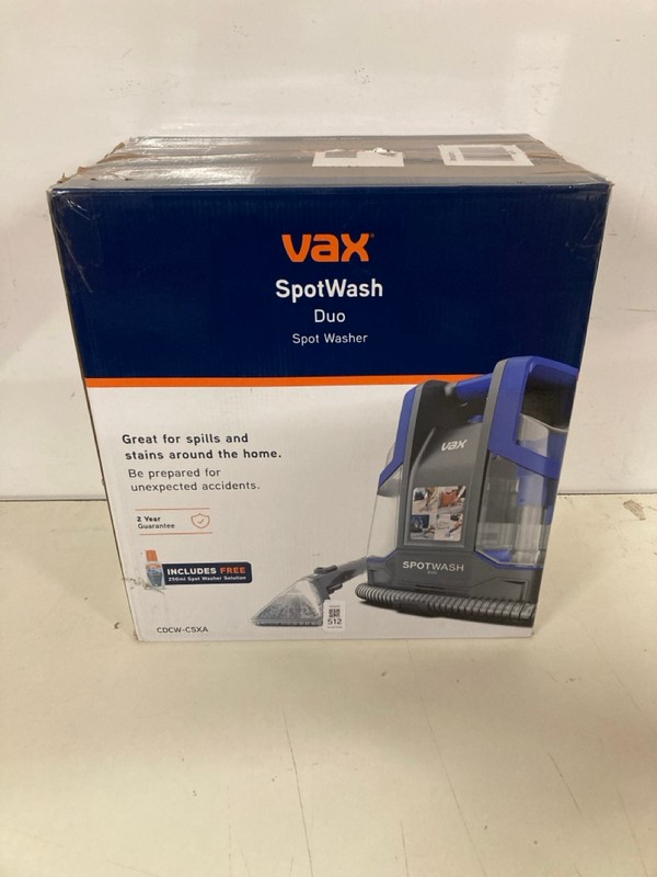 Lot 512  
            Nottingham SR3 - Delivery Only 

                
VAX SPOT WASH DUO SPOT WASHER