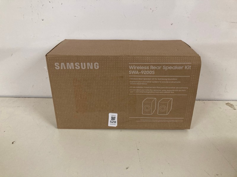 Lot 528  
            Nottingham SR3 - Delivery Only 

                
SAMSUNG WIRELESS REAR SPEAKER KIT SWA-9200S