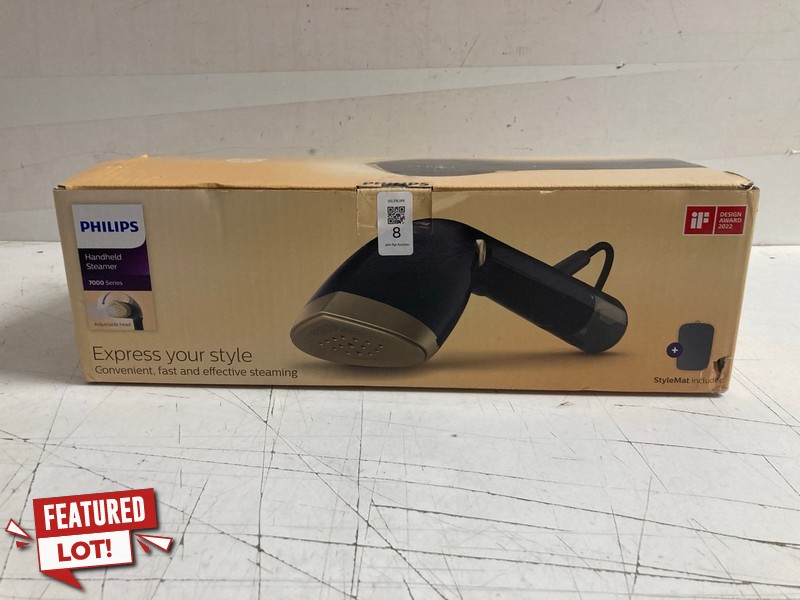 Lot 8  
            Nottingham SR3 - Delivery Only 

                
PHILIPS HANDHELD STEAMER 7000 SERIES (SEALED)