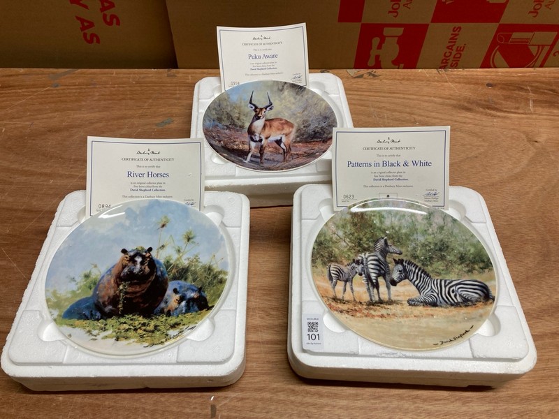 Lot 101  
            Nottingham SR4 - Collection Only 

                
3 X WEDGWOOD COLLECTABLE FINE BONE CHINA PLATES FROM THE DAVID SHEPHERD COLLECTIO...