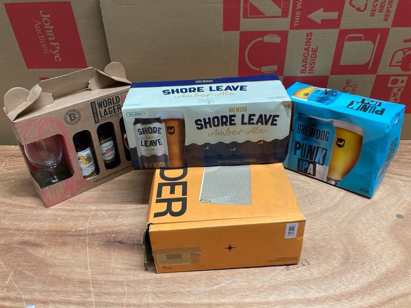 Lot 80  
            Nottingham SR4 - Collection Only 

                
4 X BOXES OF ALCOHOL TO INC BREWDOG PUNK IPA (BEST BEFORE 09/26)(18+ ONLY ID MAY ...