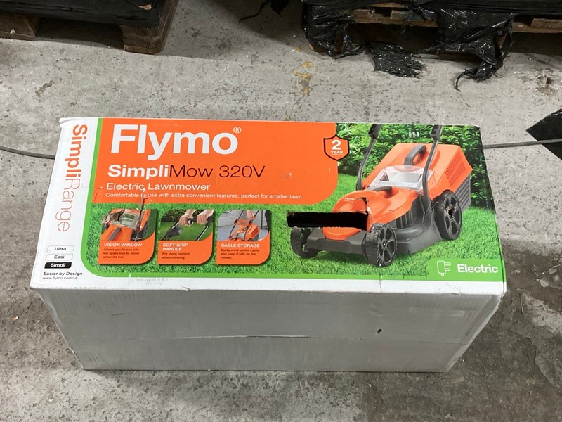 Lot 97  
            Nottingham SR4 - Delivery Or Collection 

                
FLYMO SIMPLIMOW 320V ELECTRIC LAWNMOWER