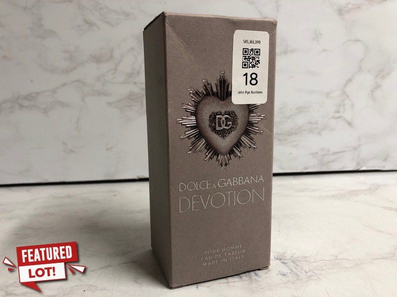 Lot 18  
            Nottingham SR5 - Delivery Only 

                
DOLCE & GABBANA DEVOTION POUR HOMME 100ML SPRAY ORIGINAL RRP:£120