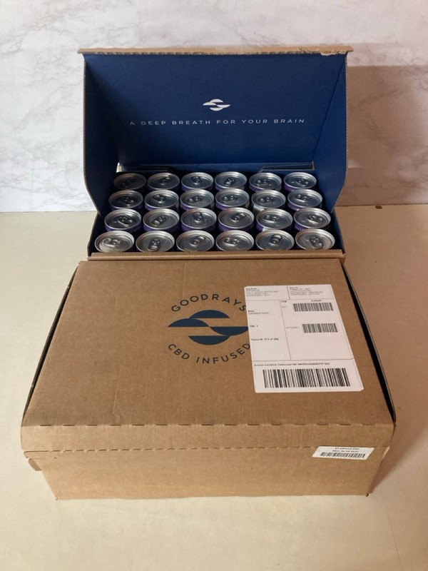 Lot 306  
            Nottingham SR5 - Delivery Only 

                
2 X BOXES OF GOODRAYS CBD INFUSED SPARKLING WATERS