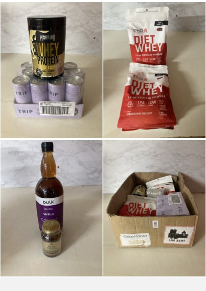 Lot 321  
            Nottingham SR5 - Delivery Only 

                
BOX OF VARIOUS ITEMS TO INC DIET WHEY PROTEIN POWDER