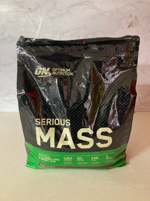 Lot 350  
            Nottingham SR5 - Delivery Only 

                
OPTIMUM NUTRITION SERIOUS MASS CHOCOLATE PROTEIN POWDER BBE:08/2027