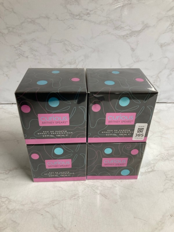 Lot 385  
            Nottingham SR5 - Delivery Only 

                
4 X BRITNEY SPEARS EAU DE PARFUM SPRAYS 100ML (SEALED)