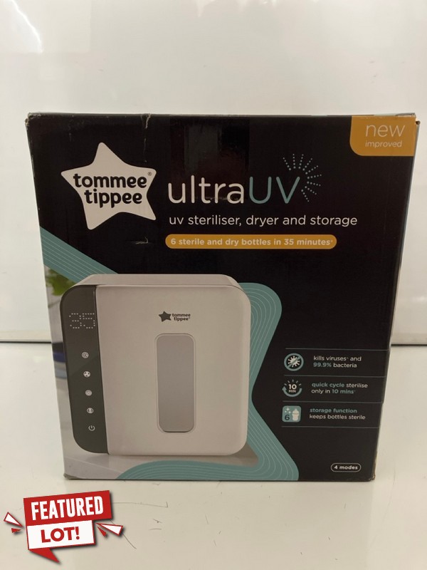 Lot 18  
            Nottingham SR6 - Delivery Only 

                
TOMMEE TIPPEE ULTRA UV STERILISER, DRYER AND STORAGE ORIGINAL RRP: £149.99