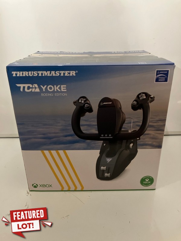 Lot 24  
            Nottingham SR6 - Delivery Only 

                
THRUSTMASTER TC YOKE BOEING EDITION FLIGHT CONTROLLER FOR XBOX ORIGINAL RRP: £349.99