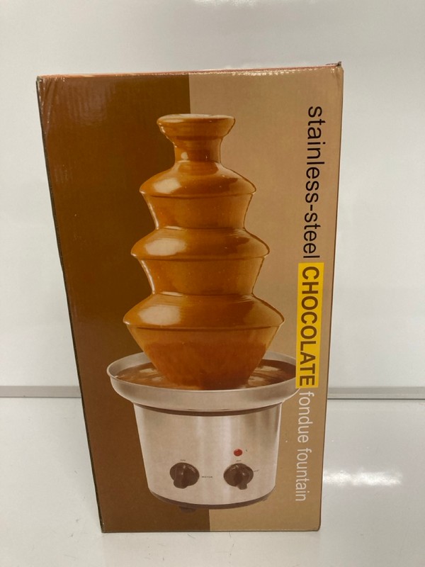 Lot 498  
            Nottingham SR6 - Delivery Only 

                
STAINLESS STEEL CHOCOLATE FONDUE FOUNTAIN
