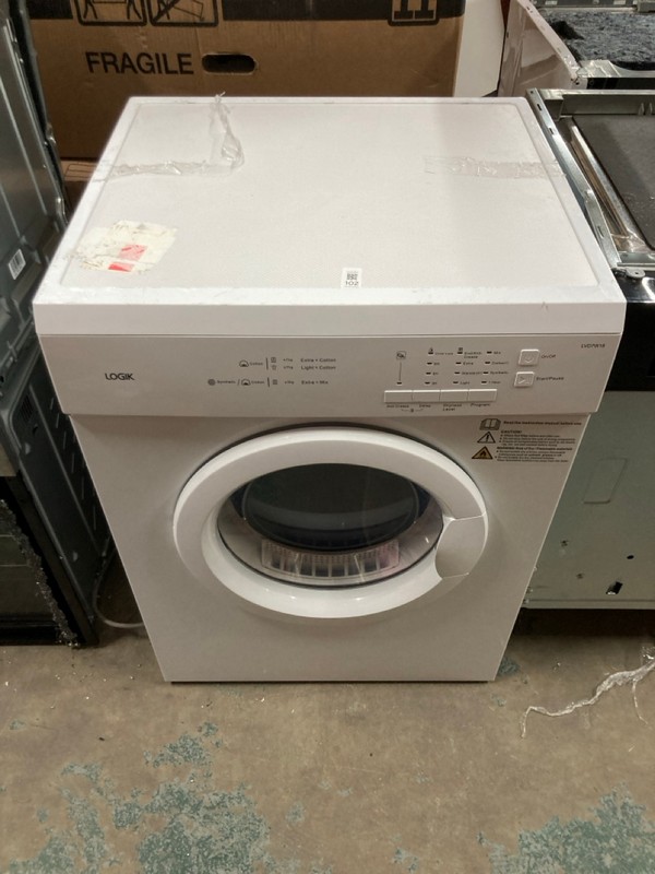 Lot 102  
            Nottingham SR2 - Delivery or Collection 

                
LOGIK 7KG VENTED TUMBLE DRYER MODEL NO: LVD7W18